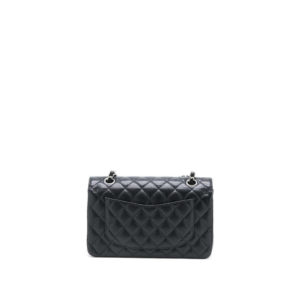 CHANEL SMALL CLASSIC FLAP BAG CAVIAR BLACK SHW