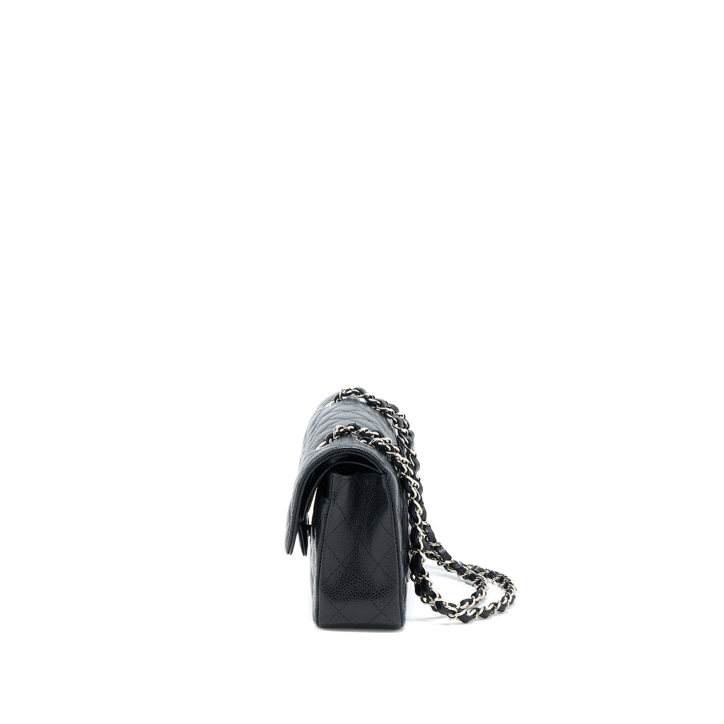 CHANEL SMALL CLASSIC FLAP BAG CAVIAR BLACK SHW