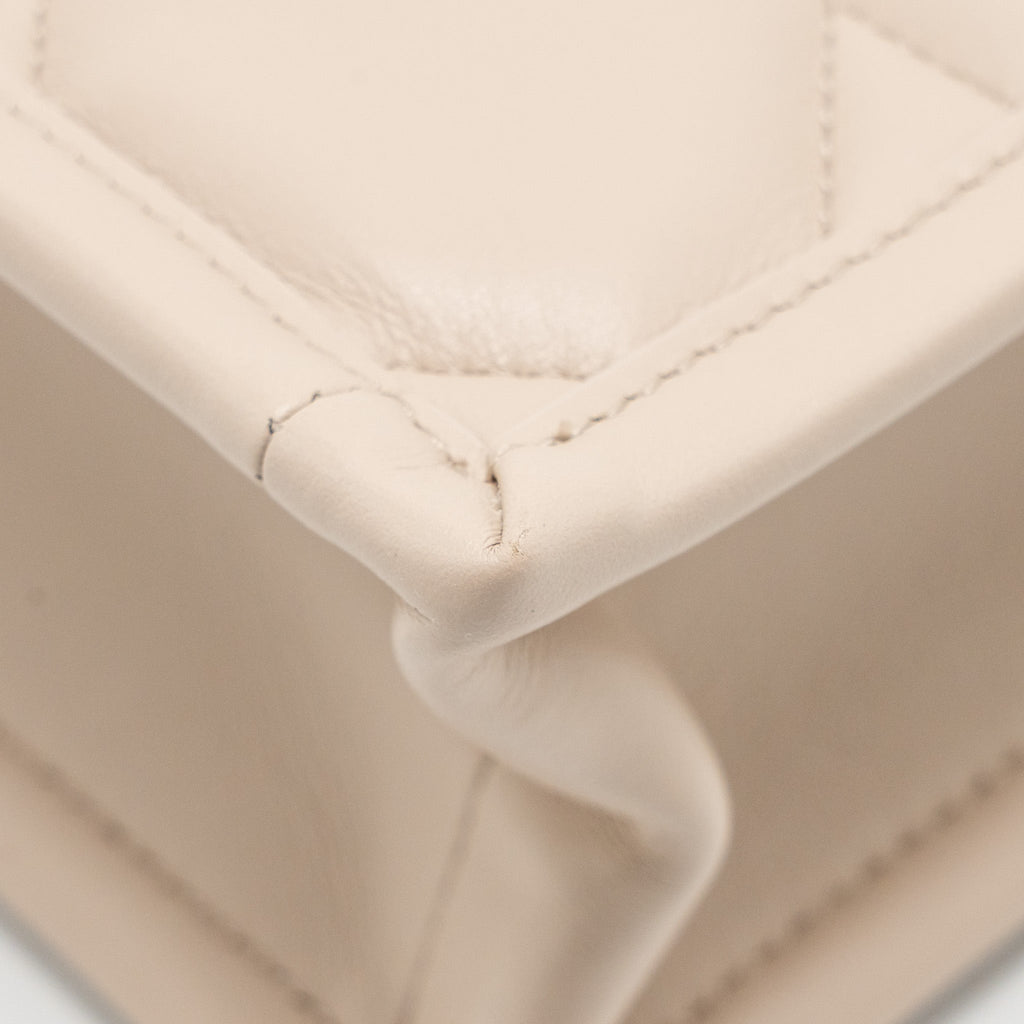 DIOR DIORAMOUR MINI DIOR BOOK TOTE MACROCANNAGE CALFSKIN POWDER BEIGE LGHW
