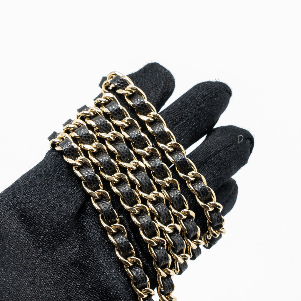 CHANEL LONG VANITY WITH CHAIN CAVIAR BLACK LGHW