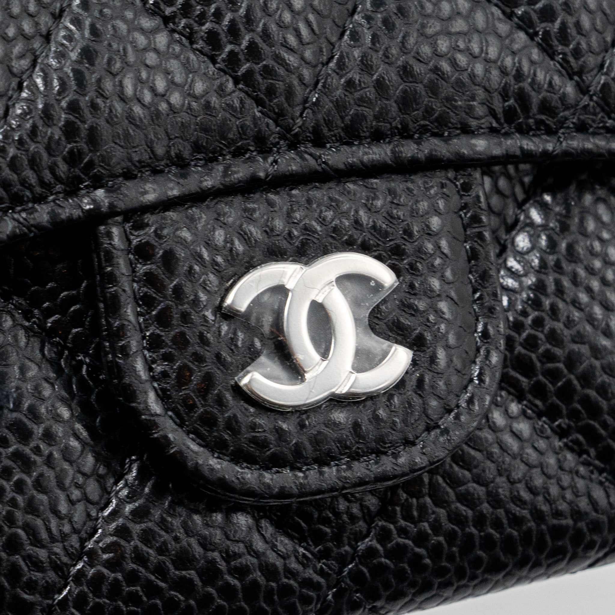CHANEL CLASSIC FLAP CARD HOLDER CAVIAR BLACK SHW (MICROCHIP)