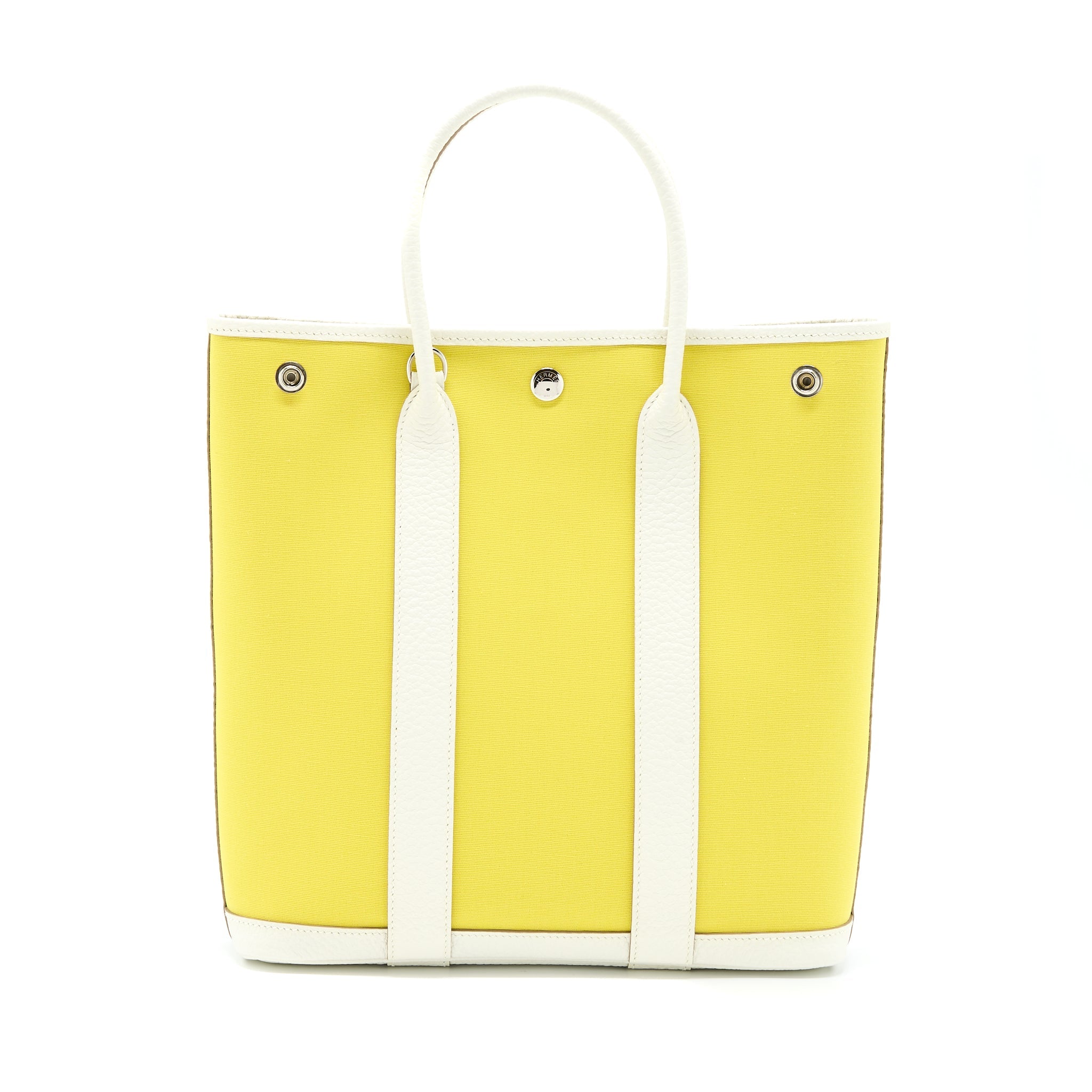 HERMES GARDEN FILE 28 STRAP BAG LIME/BLANC/LIME SHW