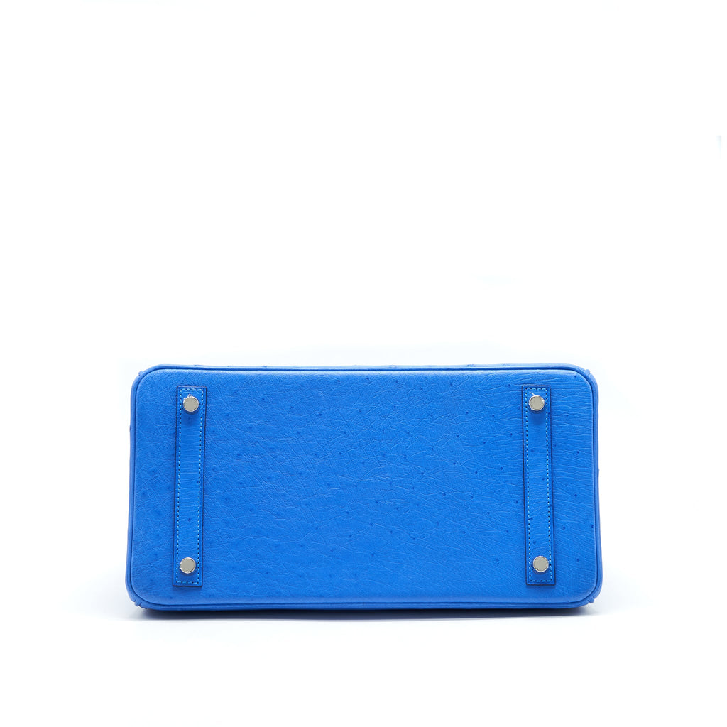 HERMES BIRKIN 30 OSTRICH 07 BLEUET SHW
