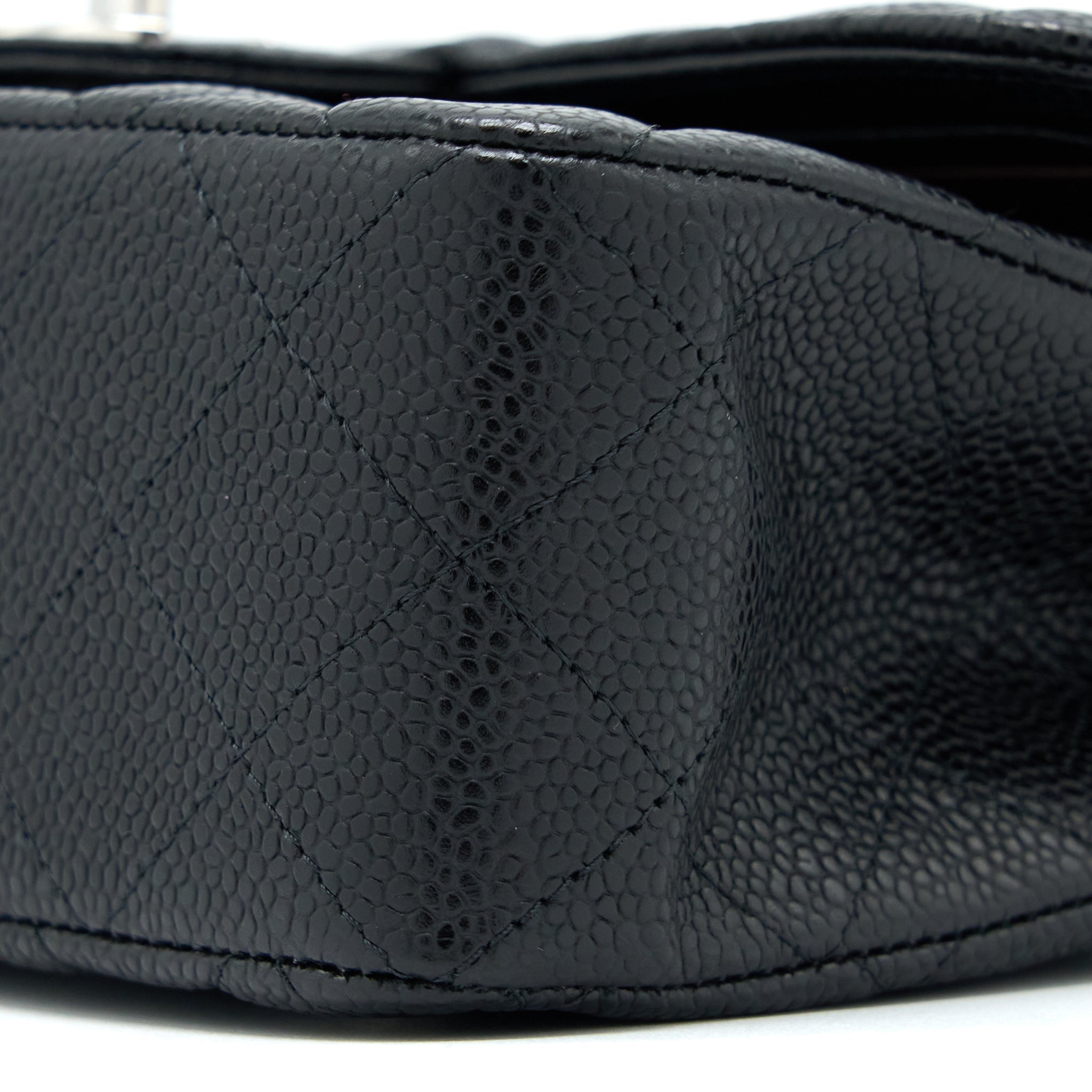 CHANEL SMALL CLASSIC FLAP BAG CAVIAR BLACK SHW(MICROCHIP)