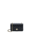 CHANEL CLASSIC MINI RECTANGULAR FLAP BAG LAMBSKIN BLACK LGHW (MICROCHIP)