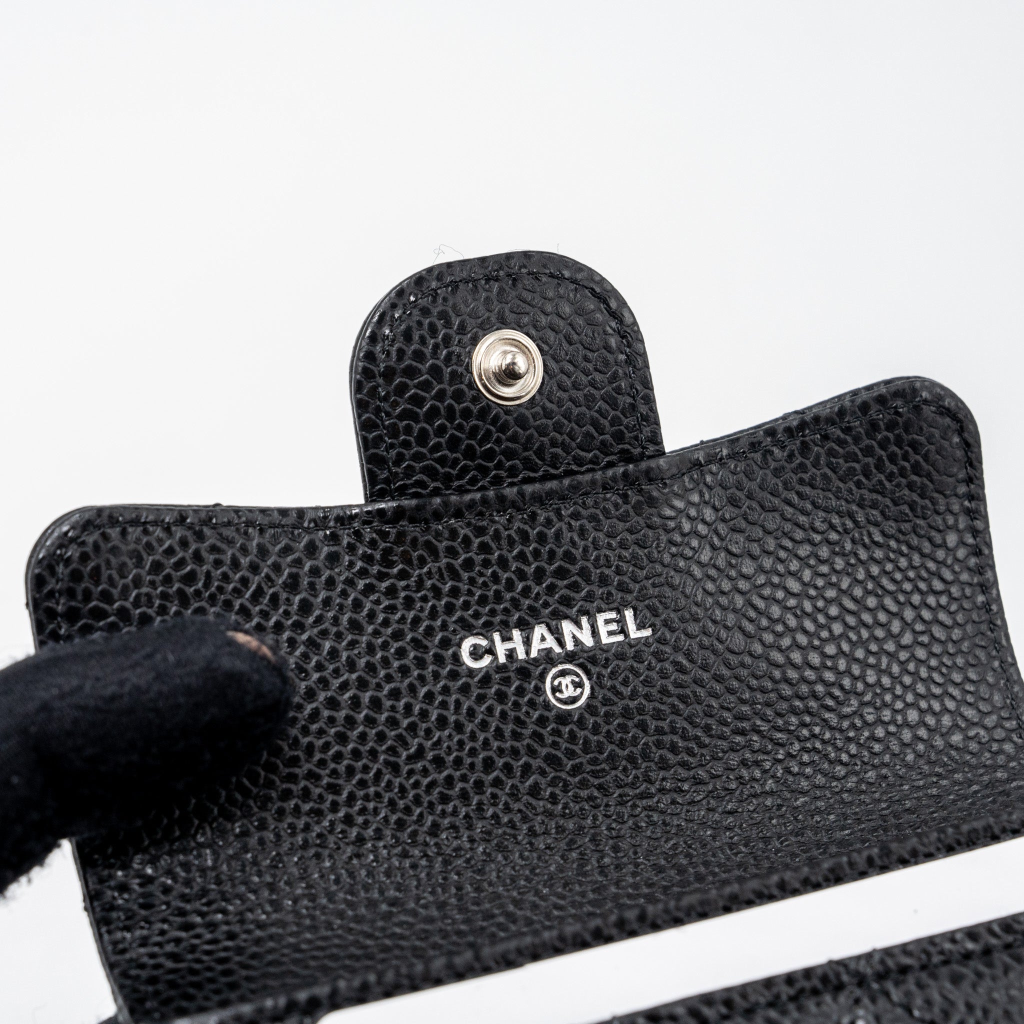 CHANEL CLASSIC FLAP CARD HOLDER CAVIAR BLACK SHW (MICROCHIP)