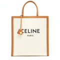 CELINE SMALL VERTICAL CABAS CANVAS WITH CELINE PRINT AND CALFSKIN