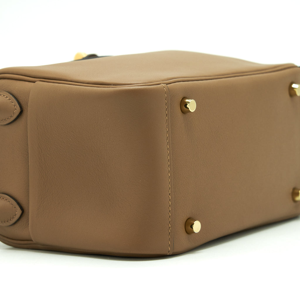 HERMES MINI LINDY SWIFT ALEZAN/BISCUIT GHW