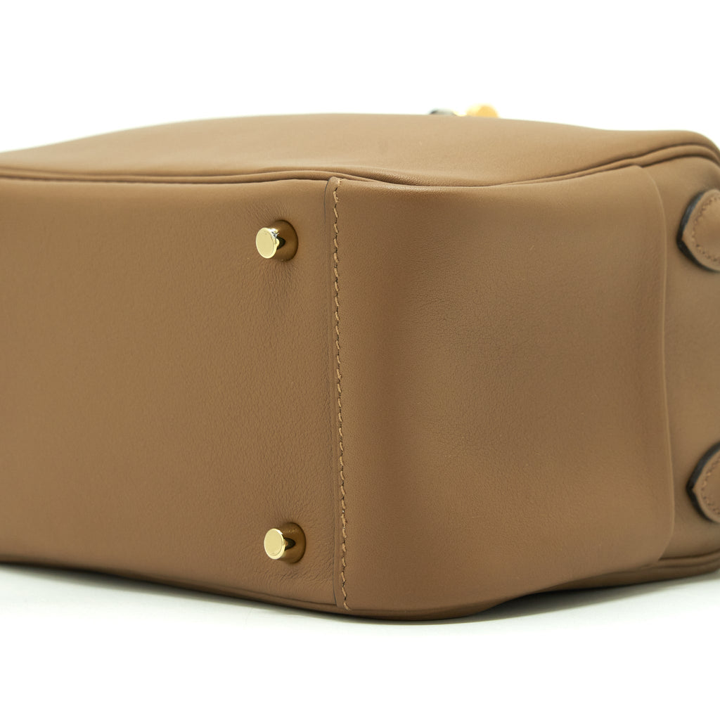 HERMES MINI LINDY SWIFT ALEZAN/BISCUIT GHW