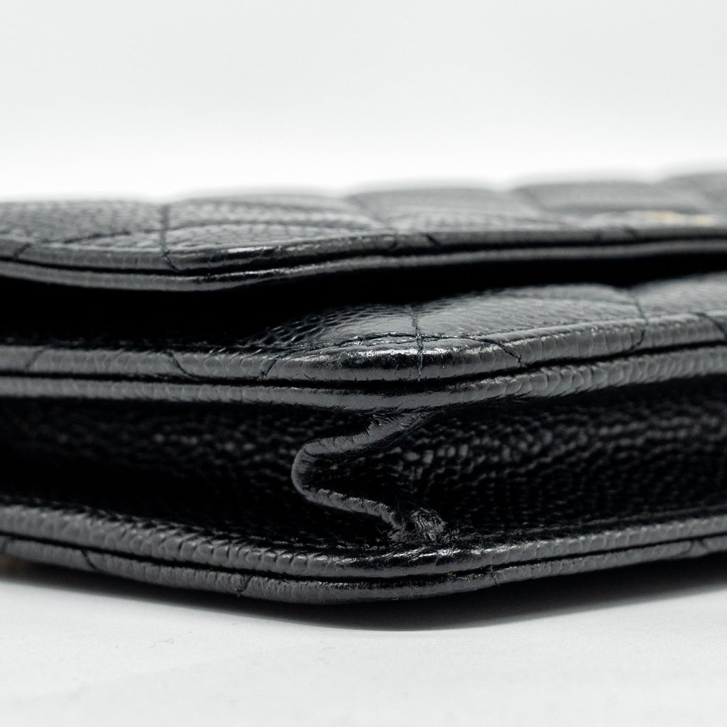 CHANEL CLASSIC WALLET ON CHAIN CAVIAR BLACK GHW