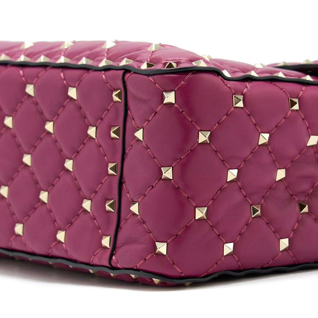 VALENTINO ROCKSTUD SPIKE BAG NAPA PINK GHW