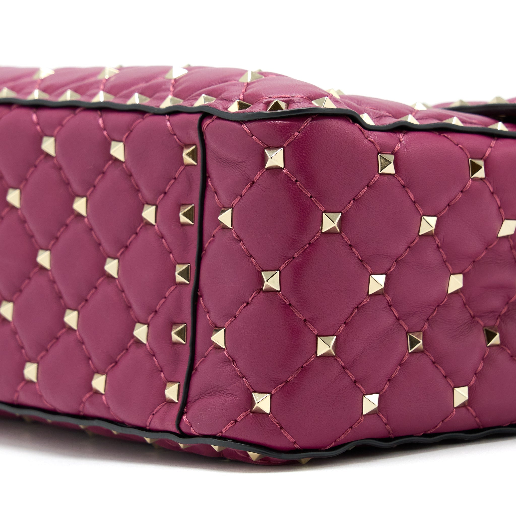 VALENTINO ROCKSTUD SPIKE BAG NAPA PINK GHW