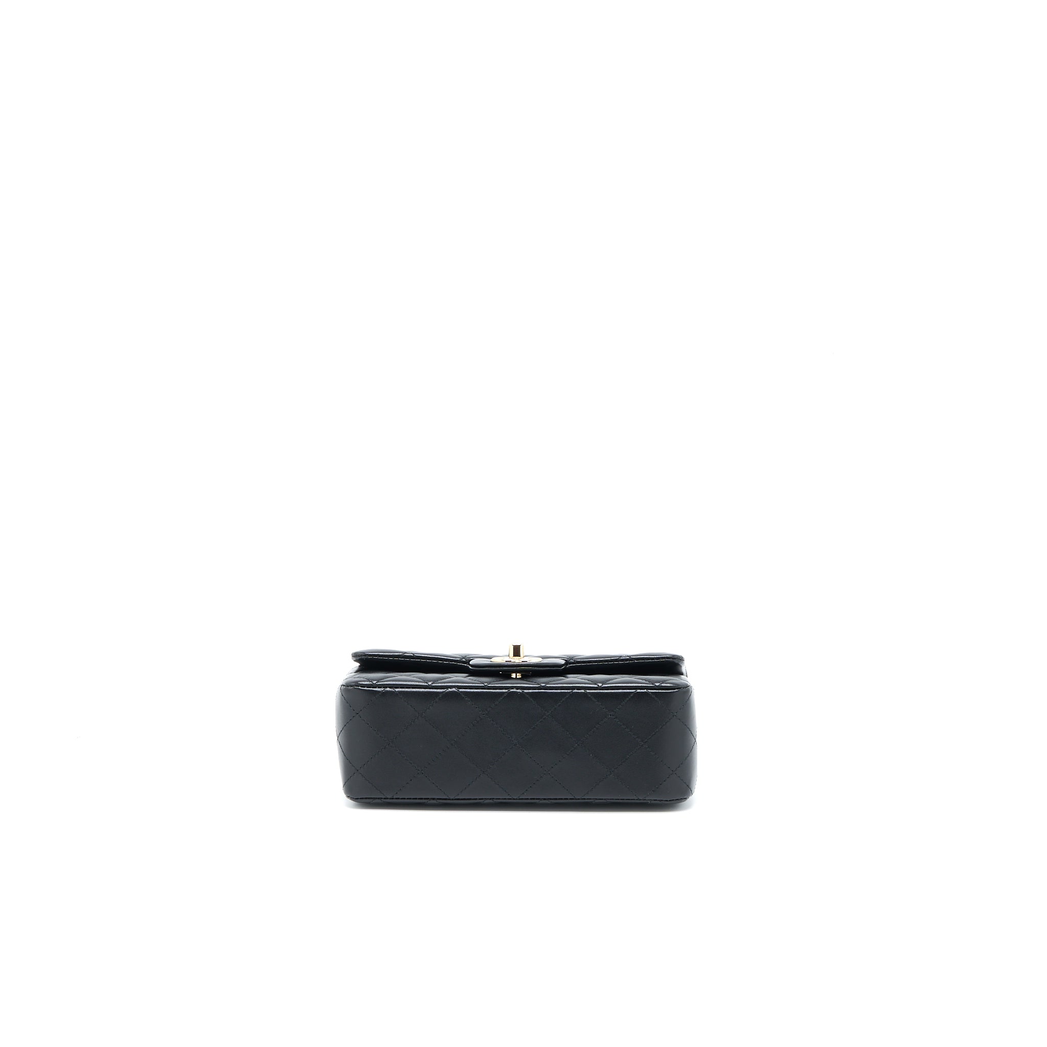 CHANEL CLASSIC MINI RECTANGULAR FLAP BAG LAMBSKIN BLACK LGHW (MICROCHIP)