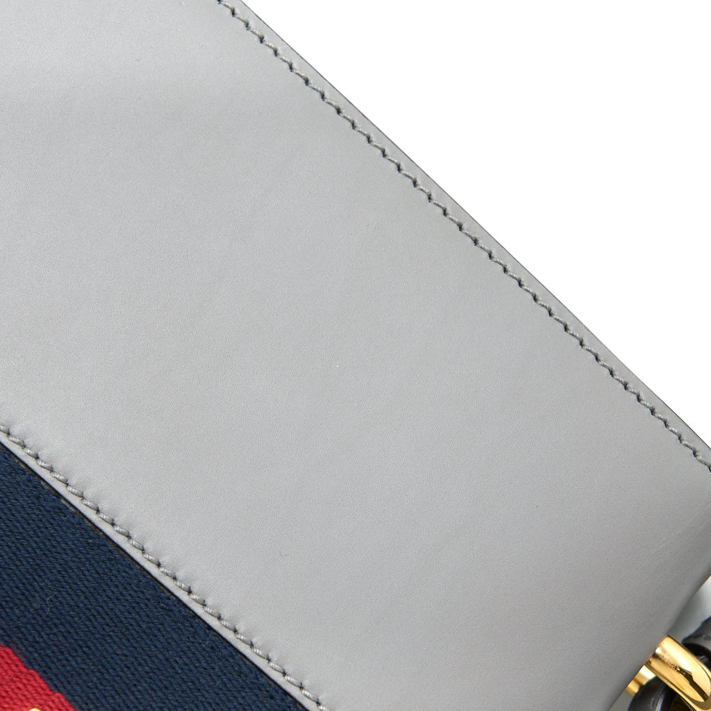 GUCCI SMALL SYLVIE SHOULDER BAG CALFSKIN GREY GHW