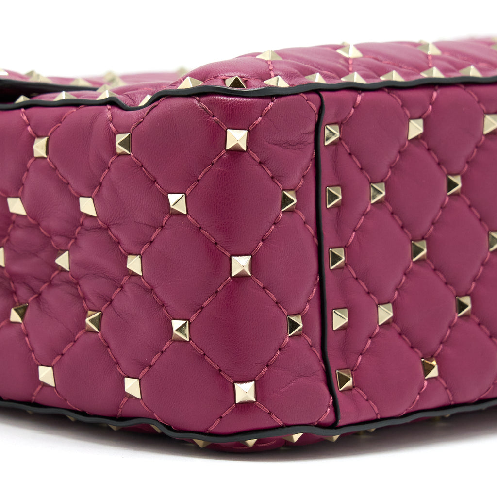 VALENTINO ROCKSTUD SPIKE BAG NAPA PINK GHW