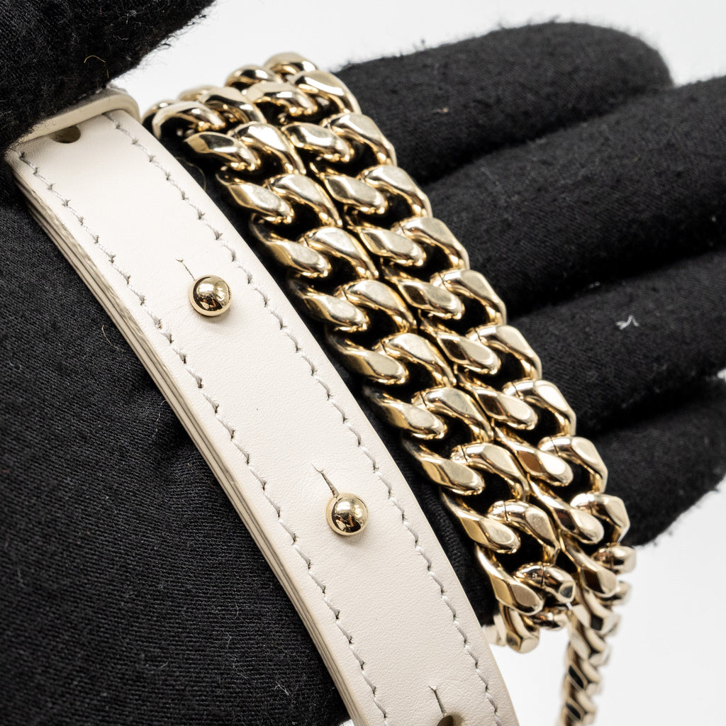 BVLGARI SERPENTI FLAP CHAIN BAG CALFSKIN LIMITED EDITION WHITE LGHW
