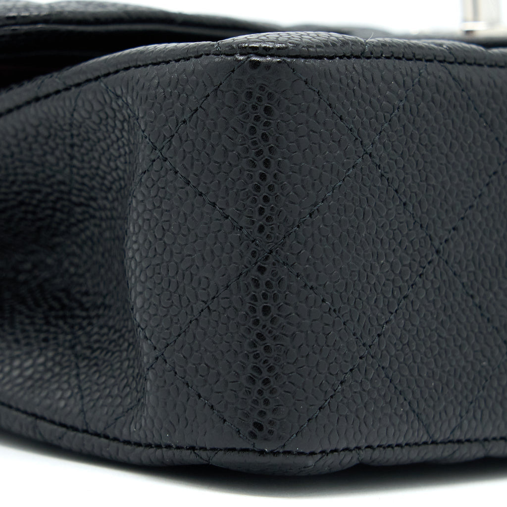 CHANEL SMALL CLASSIC FLAP BAG CAVIAR BLACK SHW(MICROCHIP)