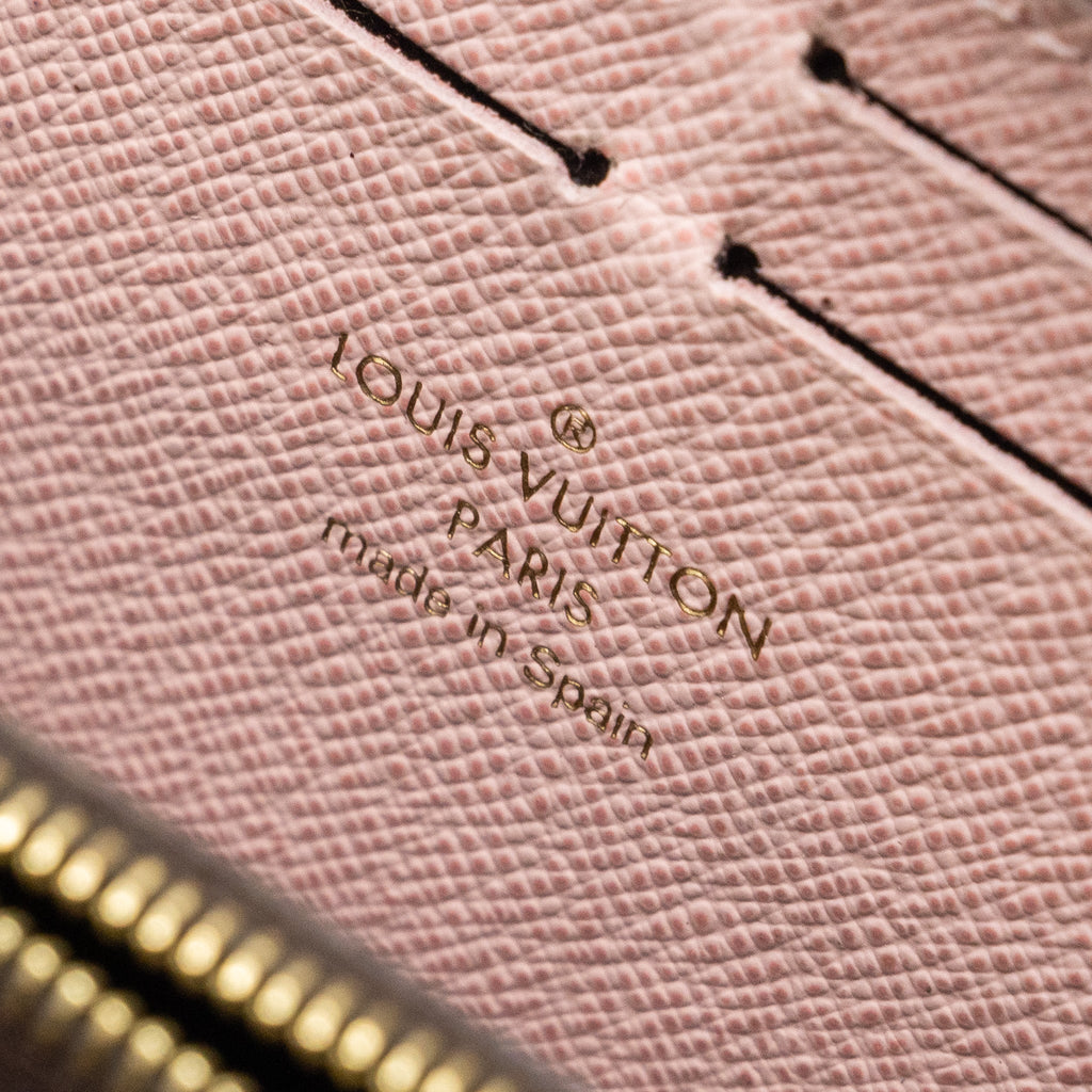 LOUIS VUITTON CLEMENCE LONG WALLET MONOGRAM CANVAS ROSE BALLERINE GHW