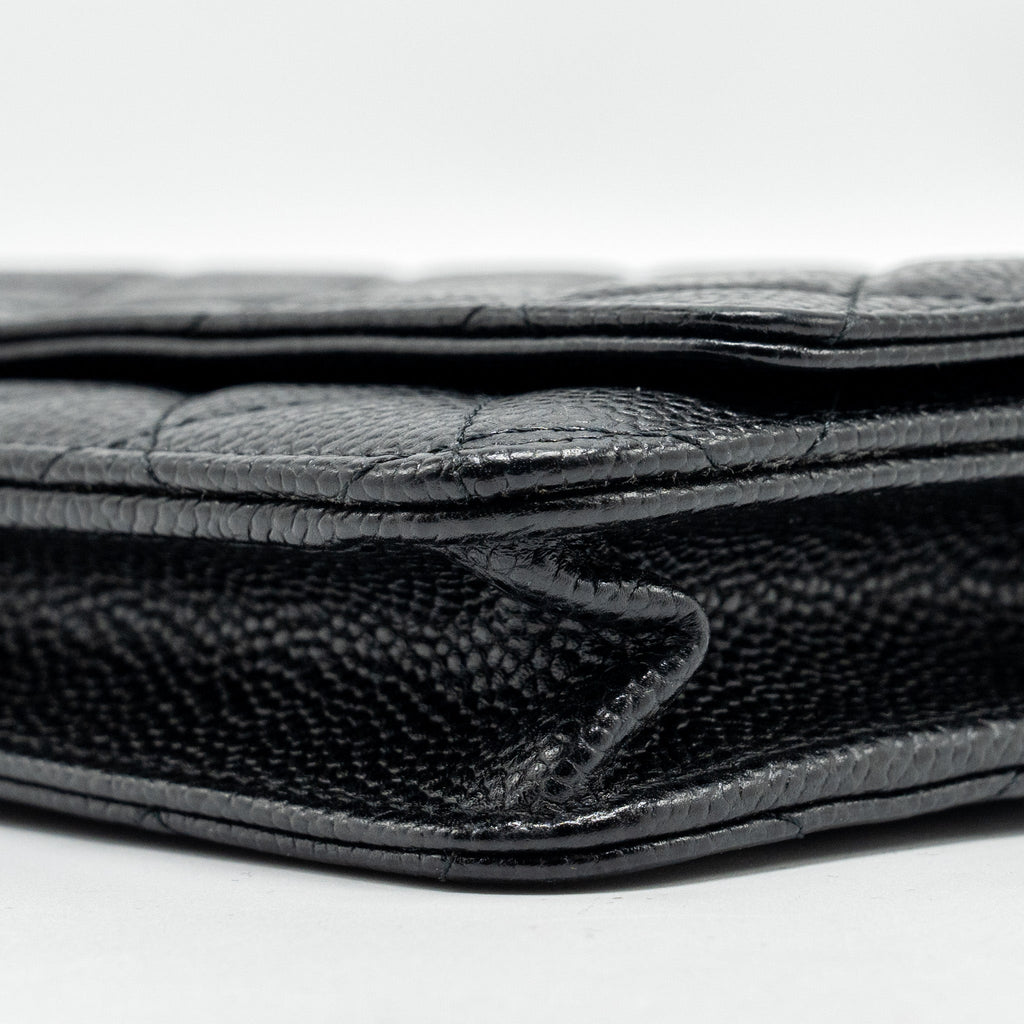 CHANEL CLASSIC WALLET ON CHAIN CAVIAR BLACK GHW
