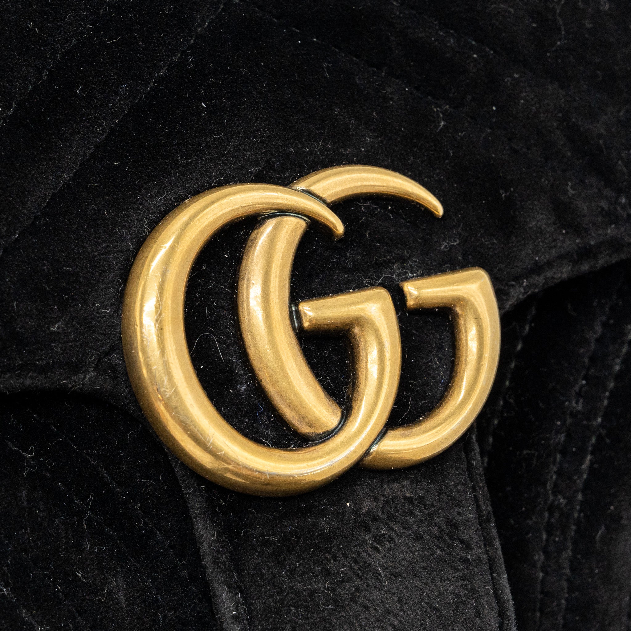 GUCCI MINI MARMONT VELVET BLACK GHW