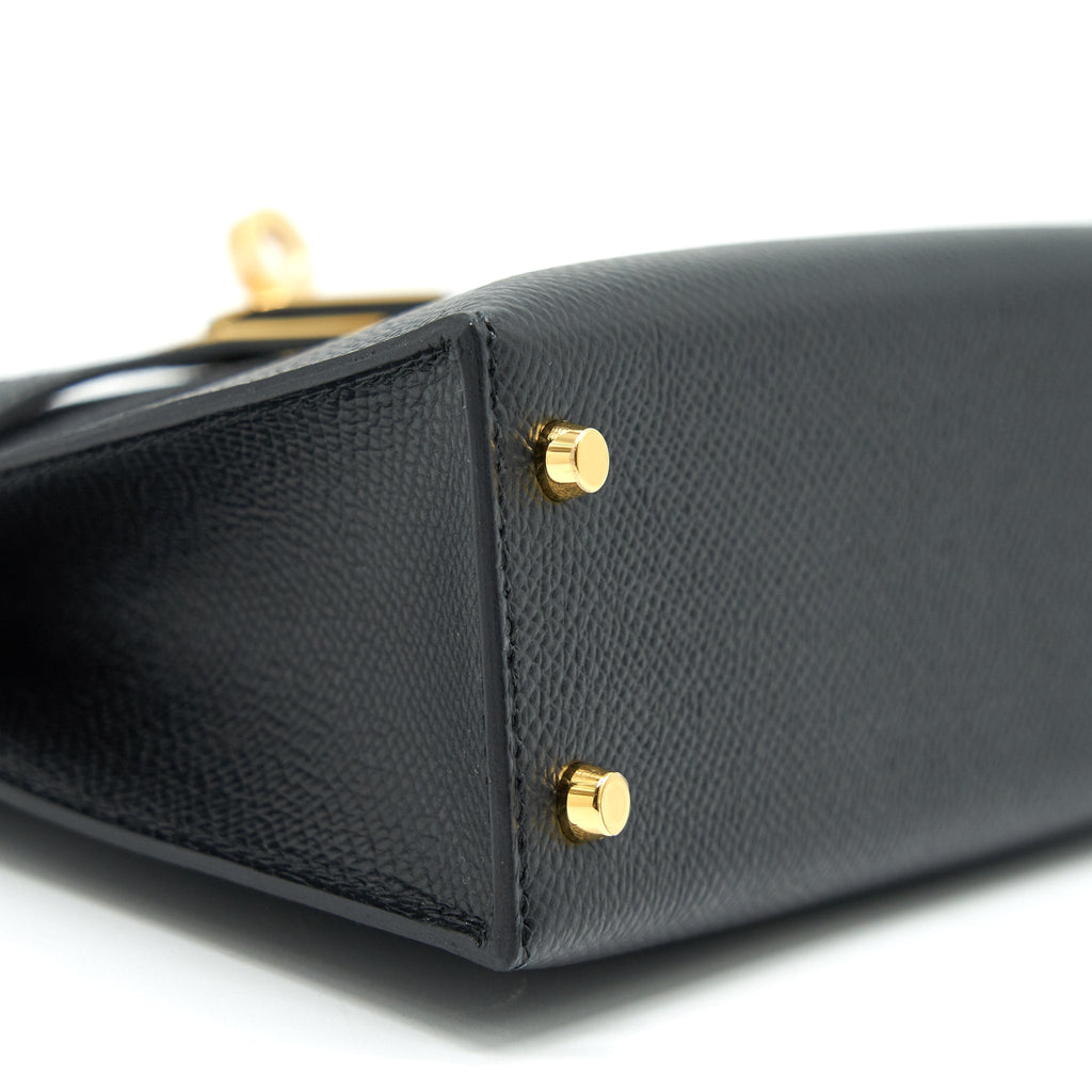 HERMES MINI KELLY Ⅱ EPSOM BLACK GHW