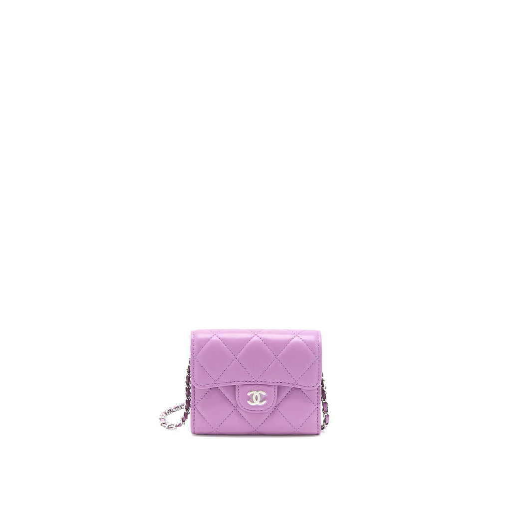 CHANEL CLUTCH ON CHAIN LAMBSKIN PURPLE SHW