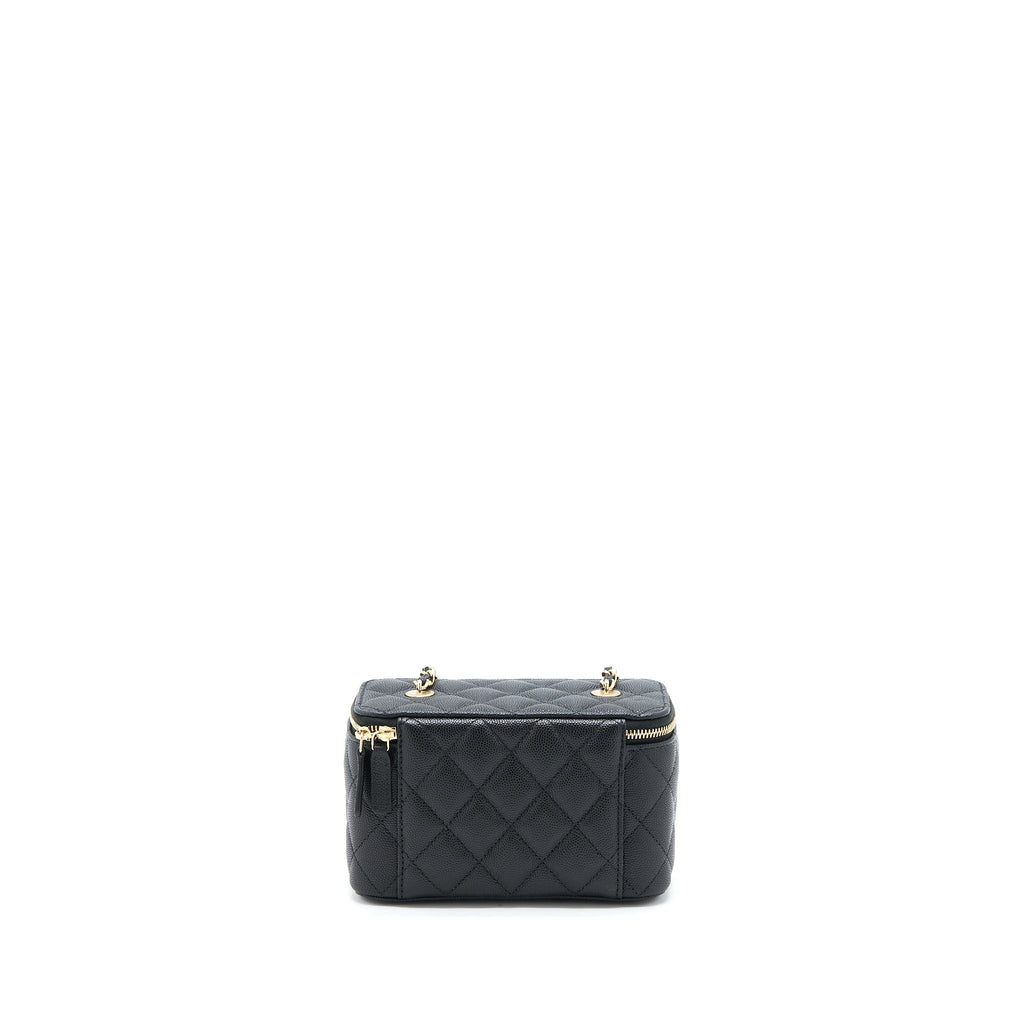 CHANEL LONG VANITY CASE CAVIAR BLACK LGHW (MICROCHIP)