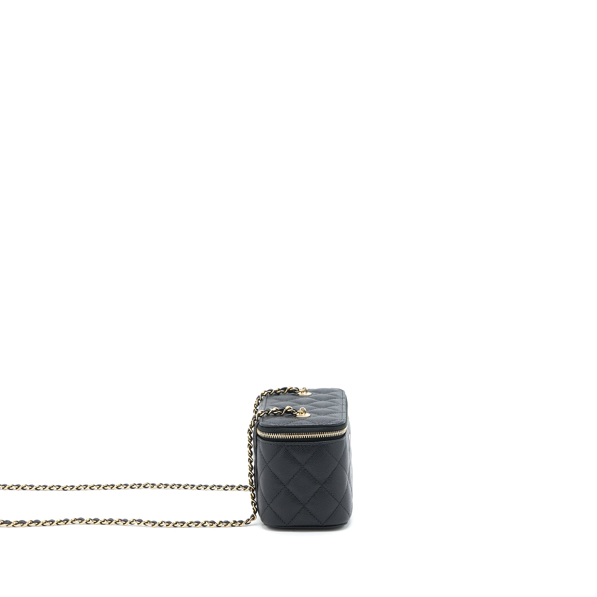 CHANEL LONG VANITY CASE CAVIAR BLACK LGHW (MICROCHIP)
