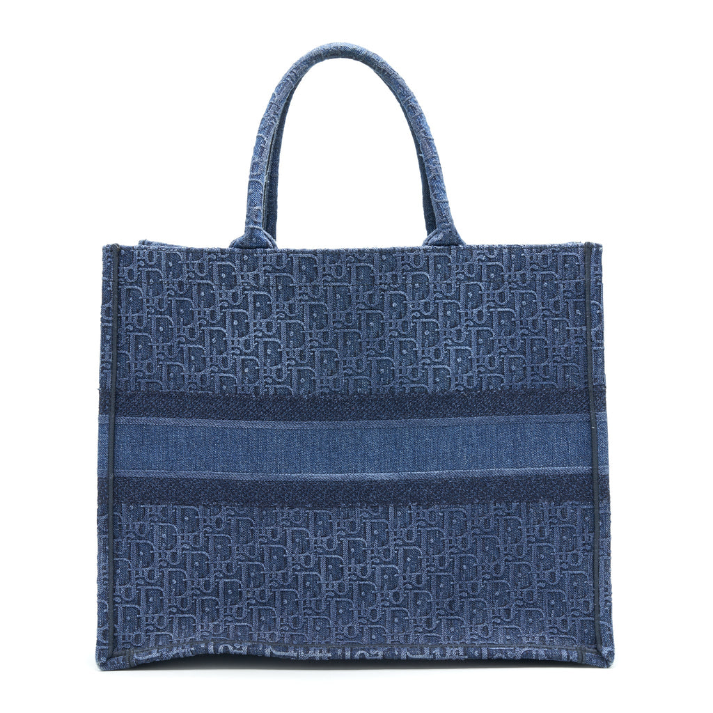 DIOR DENIM DIOR LOGO PRINT BOOK TOTE