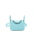 HERMES MINI LINDY SWIFT LEATHER 3P BLUE ATOLL SHW