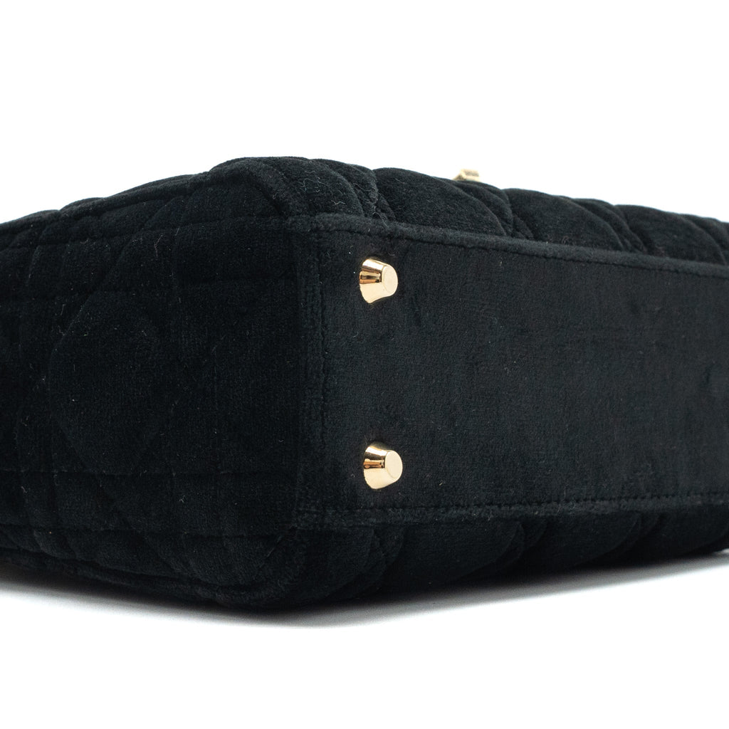 DIOR MINI LADY DIOR VELVET BLACK LGHW