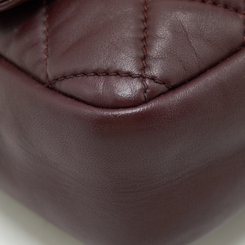 CHANEL COCO RAIN FLAP BAG LAMBSKIN BURGUNDY SHW