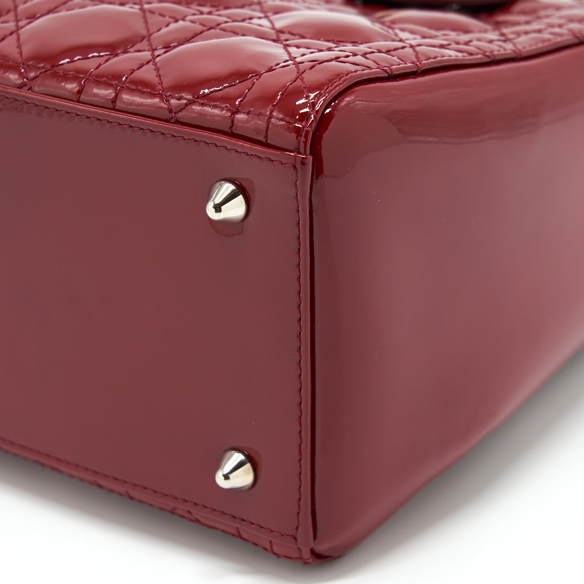 DIOR MEDIUM LADY DIOR PATENT RED SHW