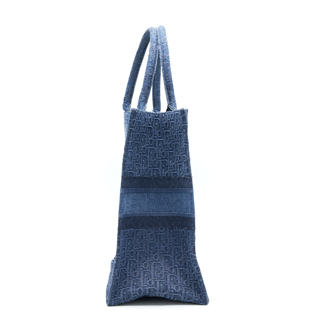 DIOR DENIM DIOR LOGO PRINT BOOK TOTE