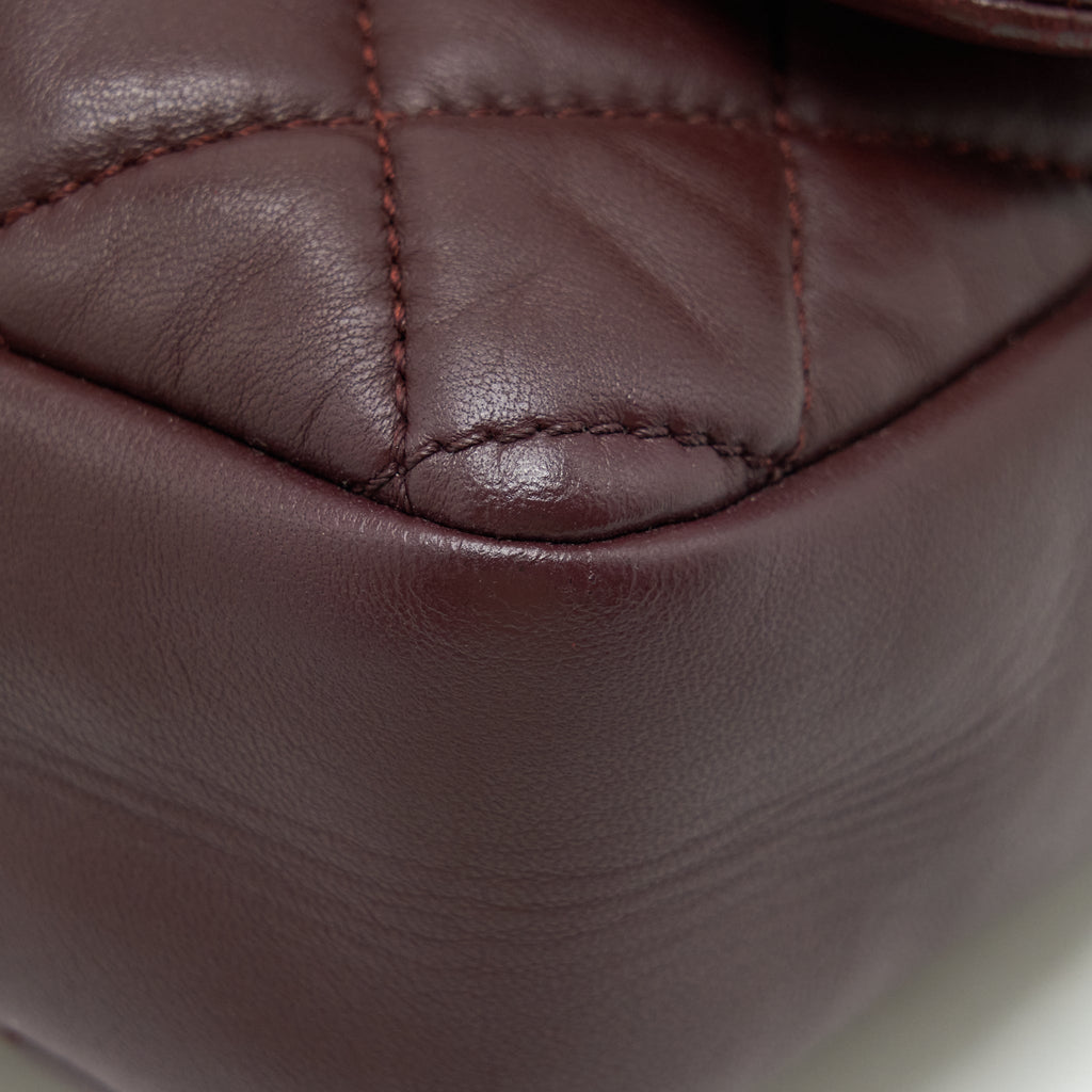 CHANEL COCO RAIN FLAP BAG LAMBSKIN BURGUNDY SHW