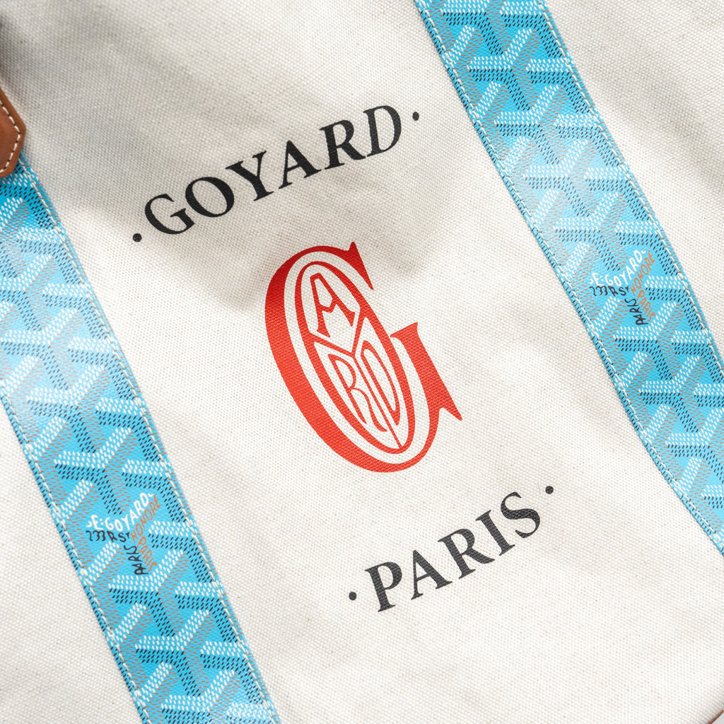 GOYARD BELHARRA BIARRITZ GOYARDLINE CANVAS LIGHT BLUE REVERSIBLE TOTE
