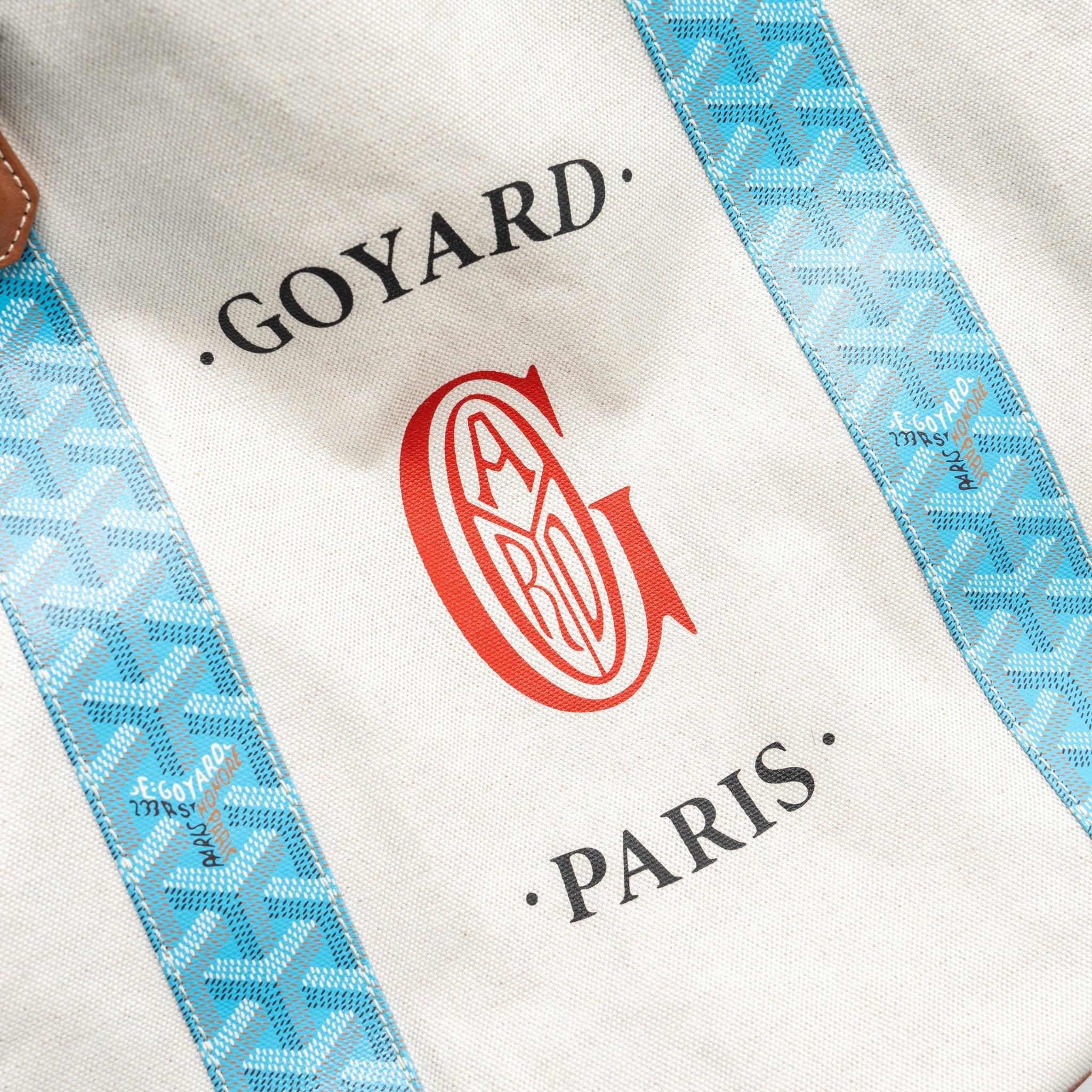 GOYARD BELHARRA BIARRITZ GOYARDLINE CANVAS LIGHT BLUE REVERSIBLE TOTE