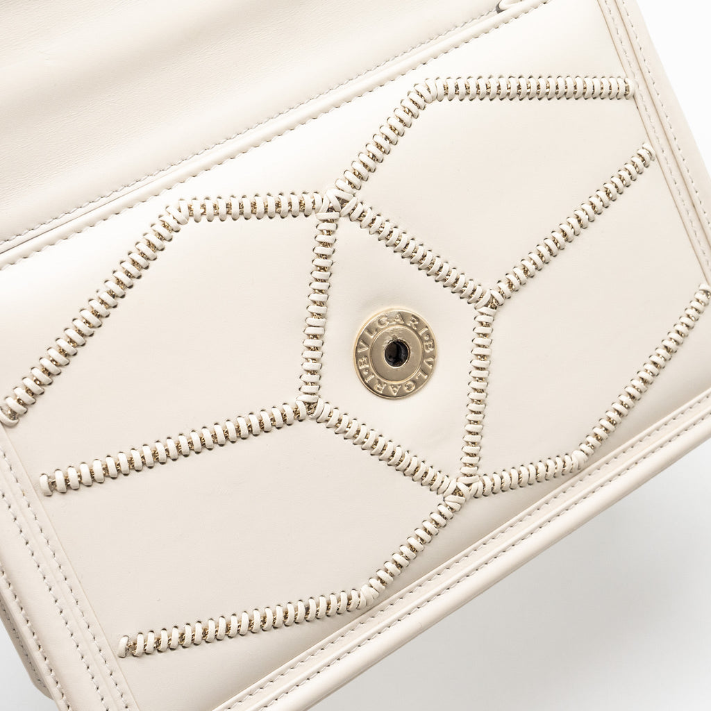 BVLGARI SERPENTI FLAP CHAIN BAG CALFSKIN LIMITED EDITION WHITE LGHW