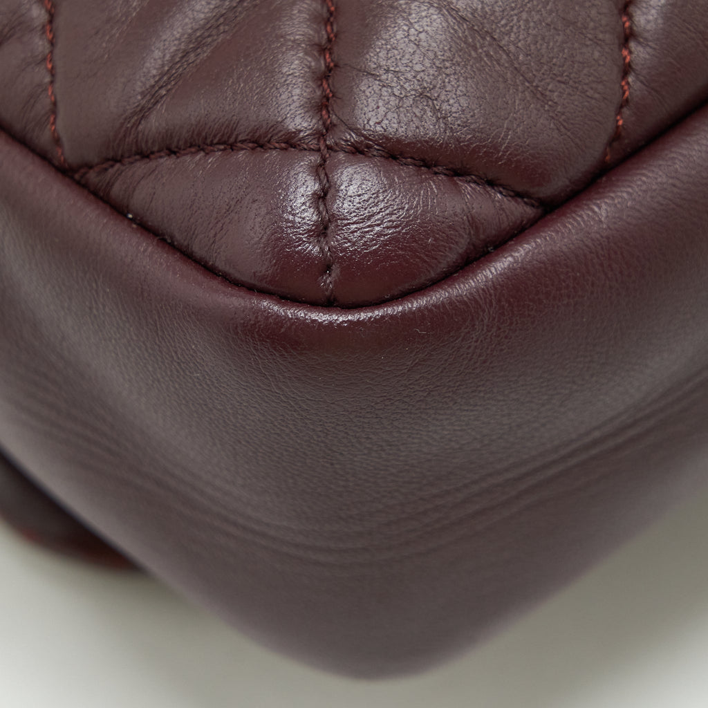 CHANEL COCO RAIN FLAP BAG LAMBSKIN BURGUNDY SHW