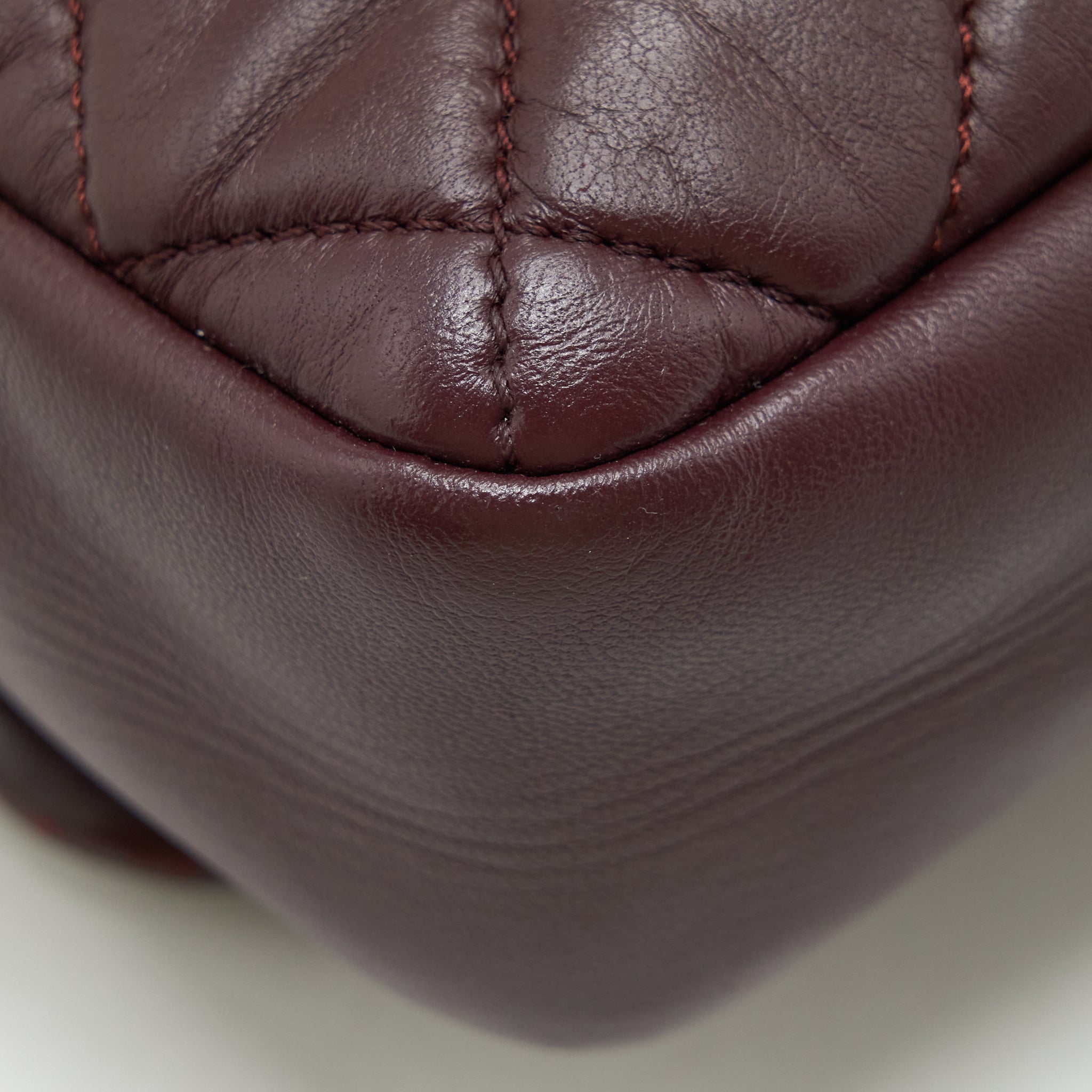 CHANEL COCO RAIN FLAP BAG LAMBSKIN BURGUNDY SHW