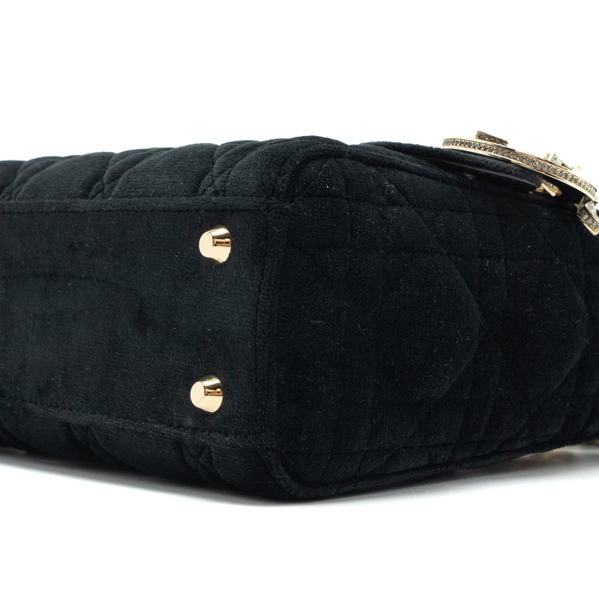 DIOR MINI LADY DIOR VELVET BLACK LGHW
