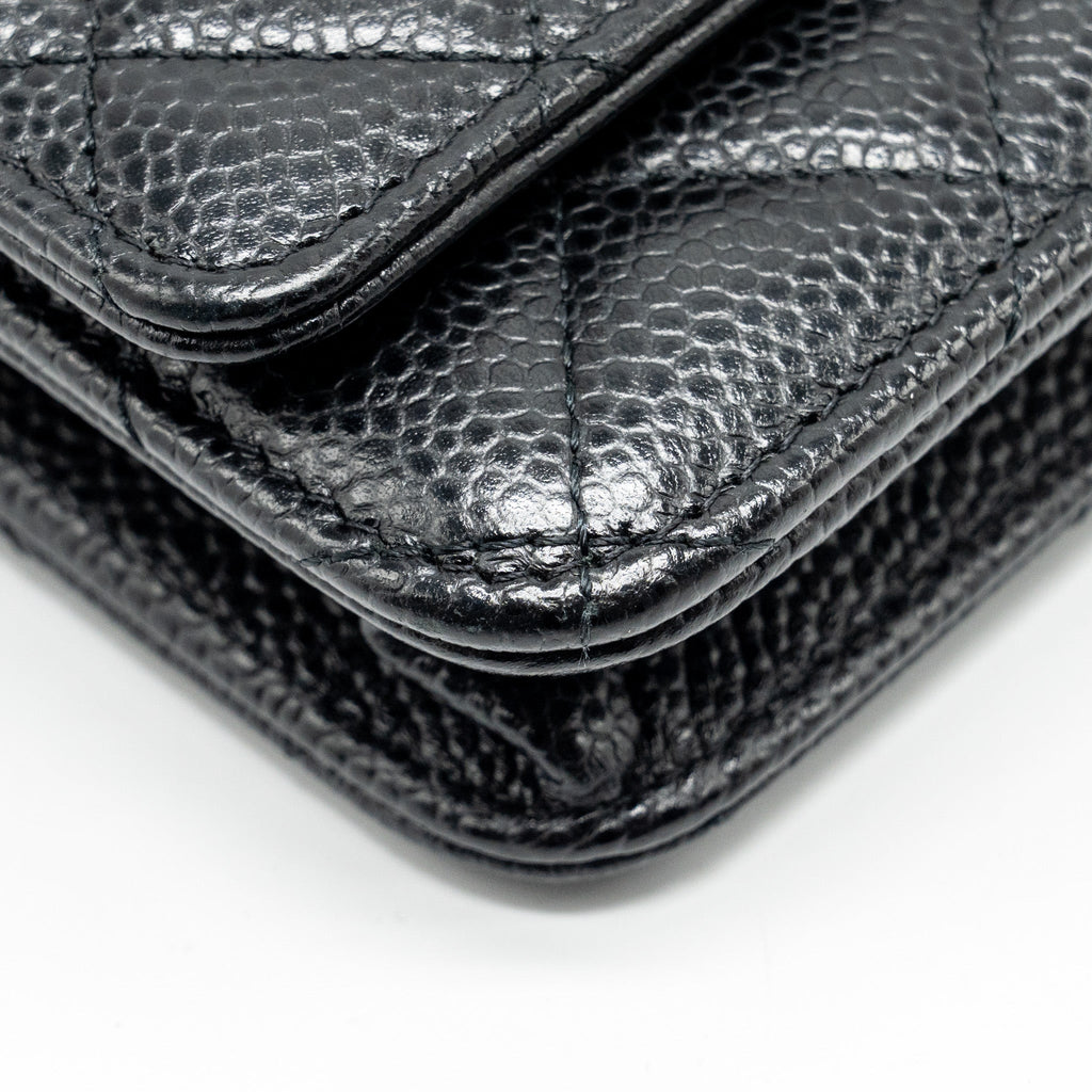 CHANEL CLASSIC WALLET ON CHAIN CAVIAR BLACK GHW