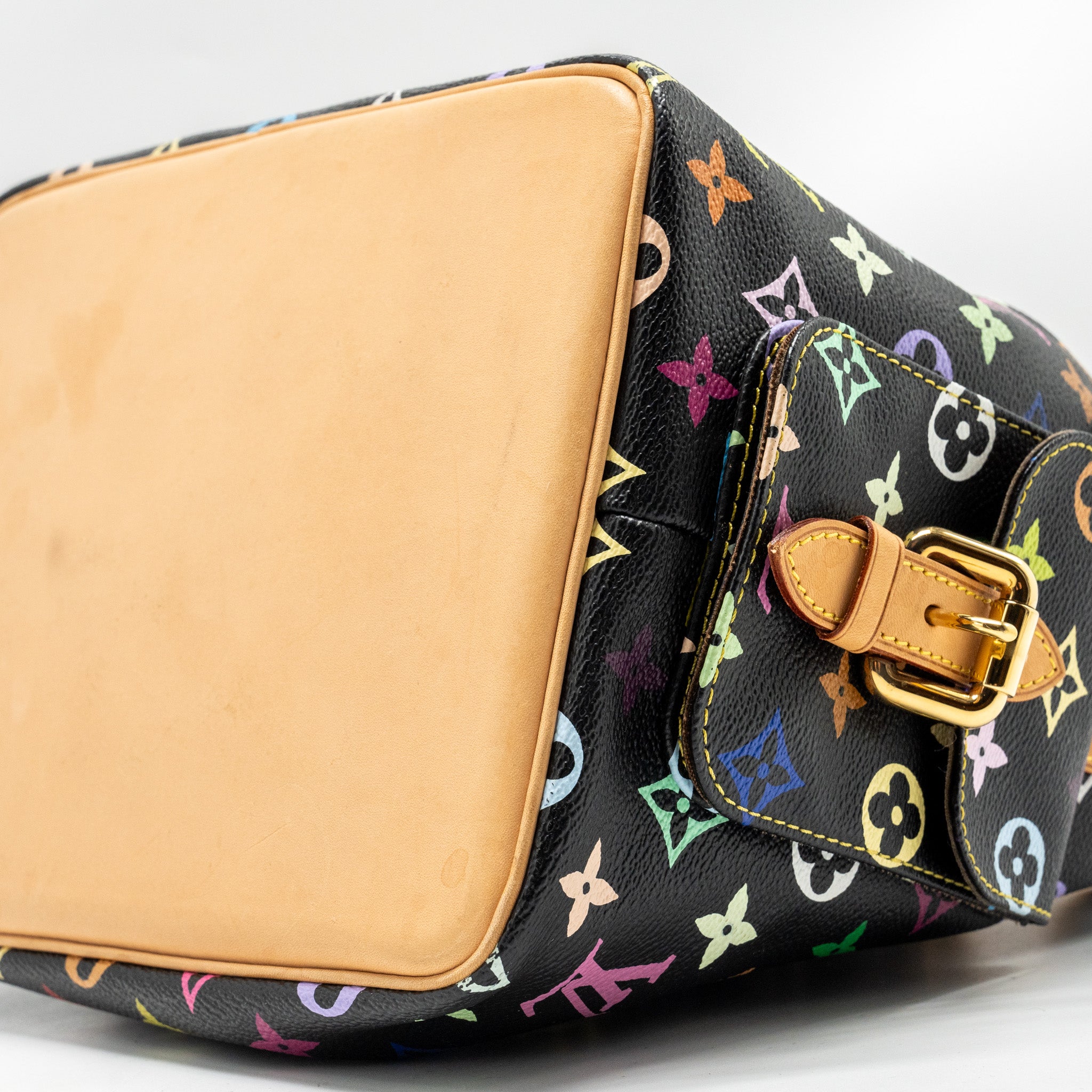 LOUIS VUITTON PETIT NOE BLACK MULTICOLOUR MONOGRAM CANVAS GHW