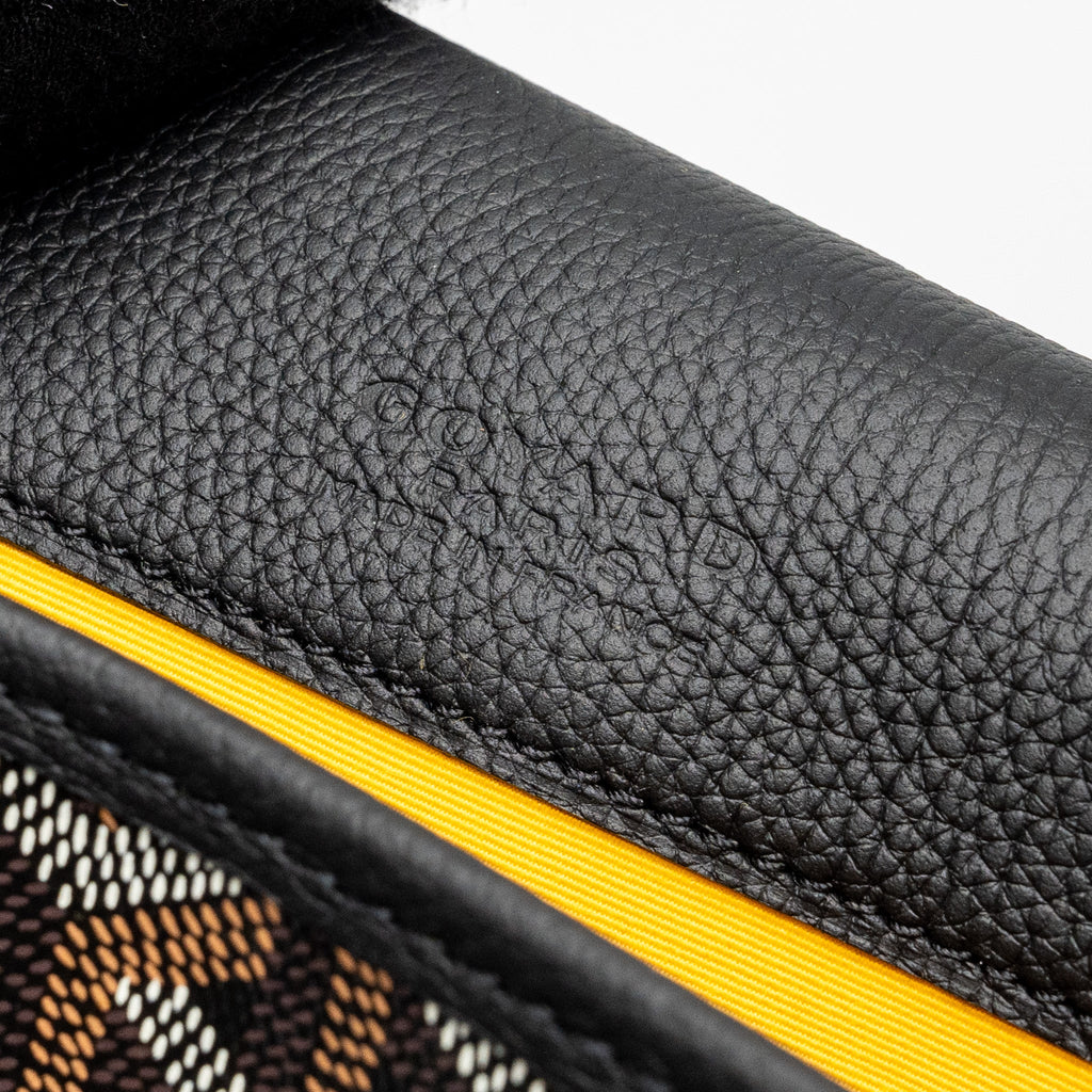 GOYARD BELVEDERE MM MESSANGER BAG GOYARDLINE CANVAS / CALFSKIN BLACK SHW