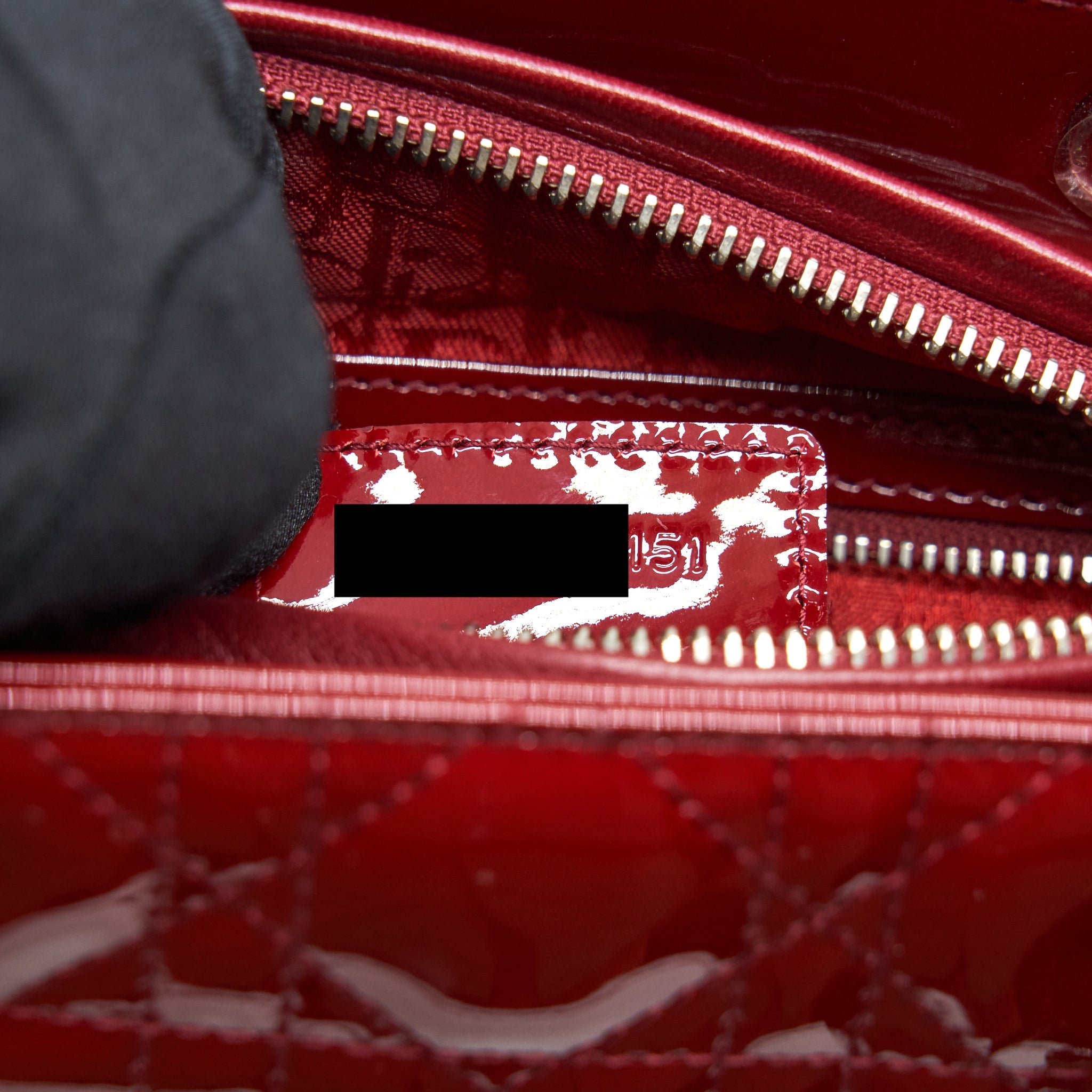DIOR MEDIUM LADY DIOR PATENT RED SHW