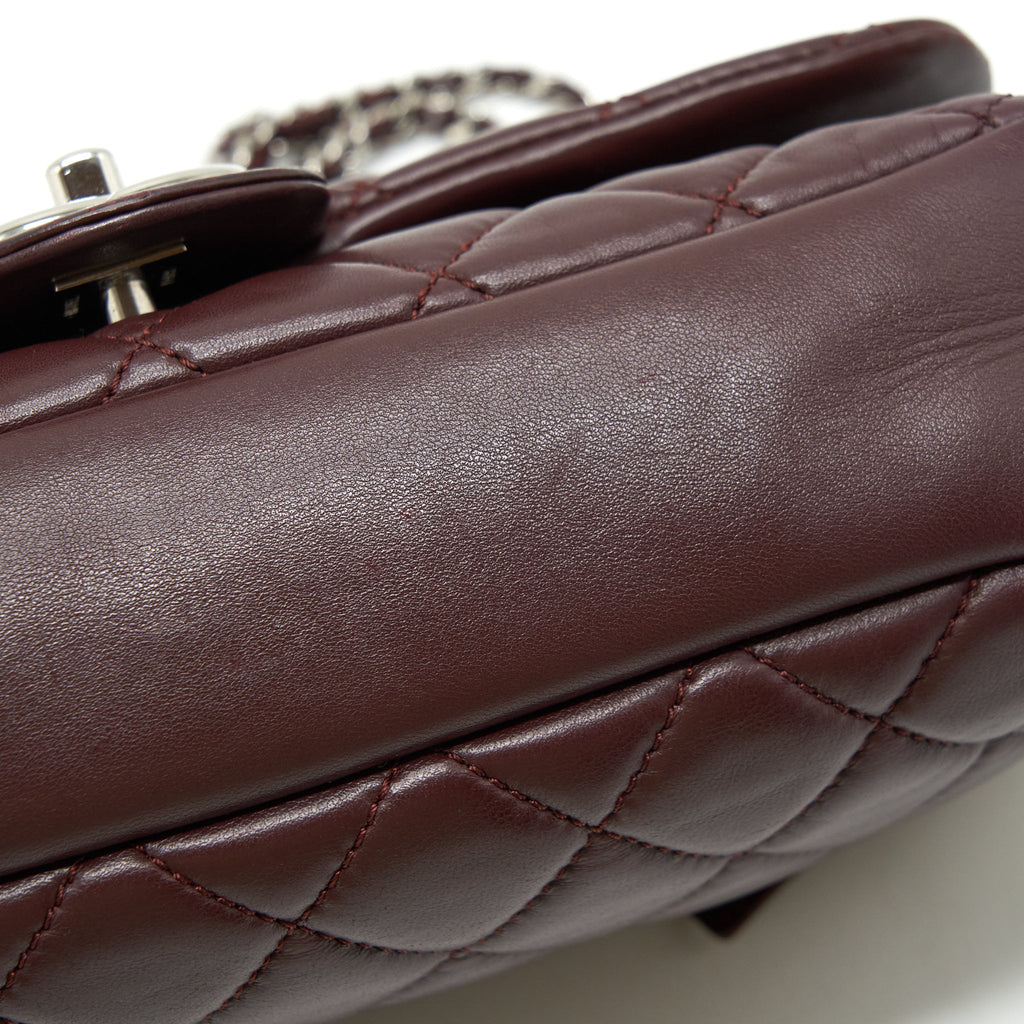 CHANEL COCO RAIN FLAP BAG LAMBSKIN BURGUNDY SHW