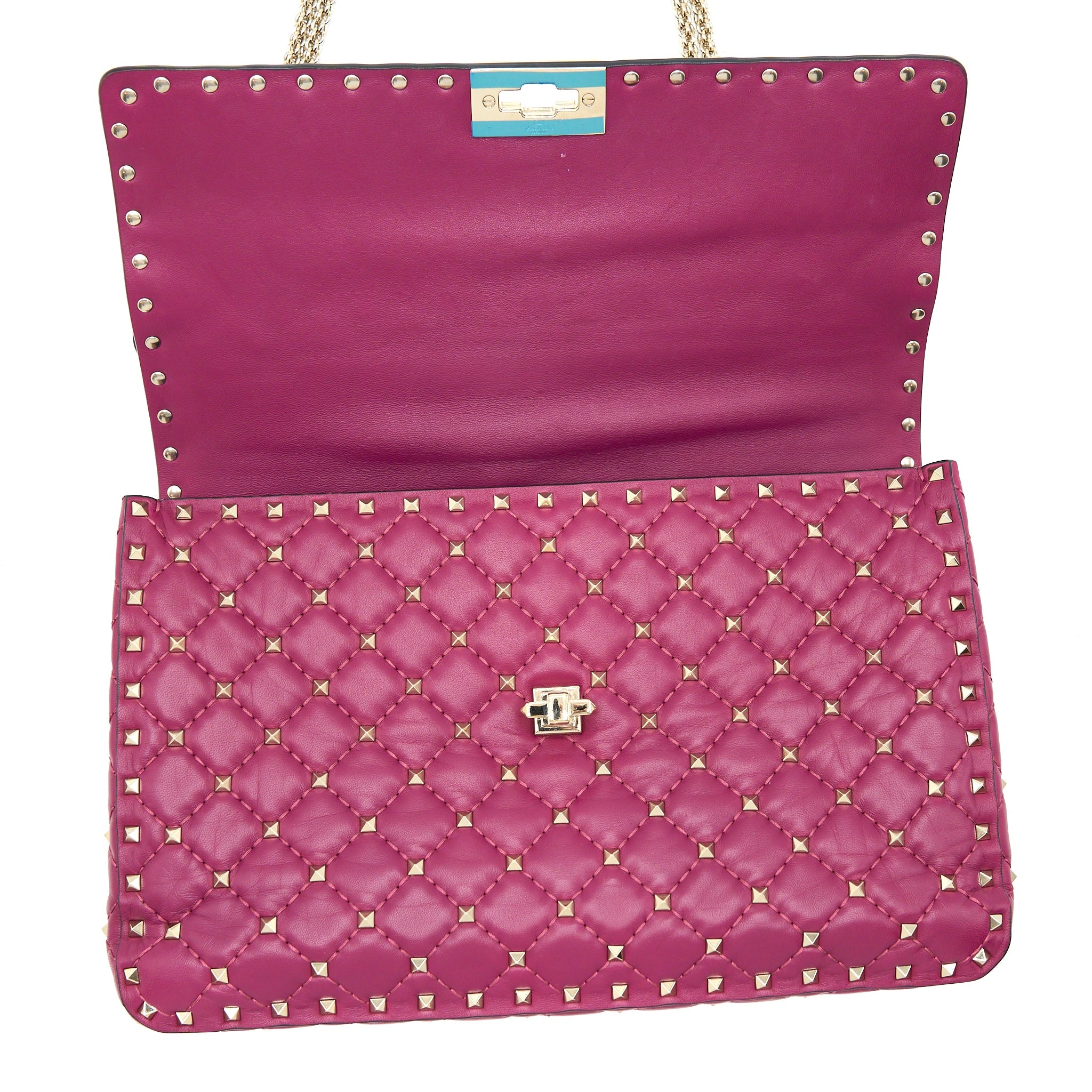 VALENTINO ROCKSTUD SPIKE BAG NAPA PINK GHW
