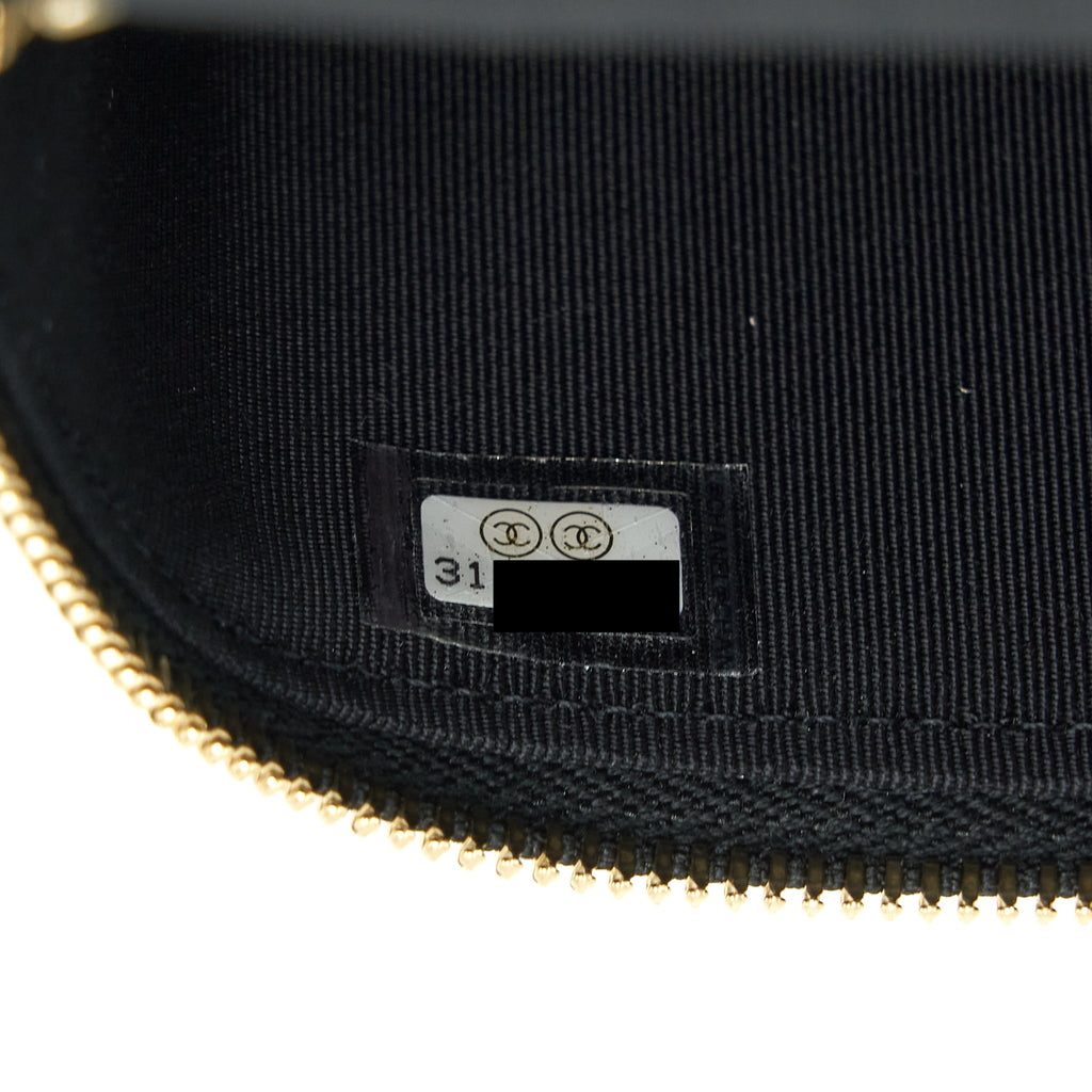 CHANEL SMALL VANITY CLUTCH WITH CHAIN CC PEARL CAVIAR BLACK LGHW