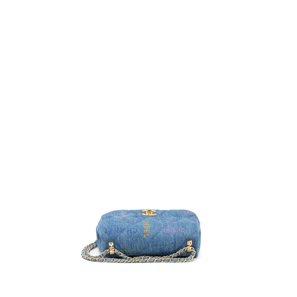 CHANEL 22P BLUE DENIM FLAP BAG DENIM BLUE BRUSHED GHW (MICROCHIP)