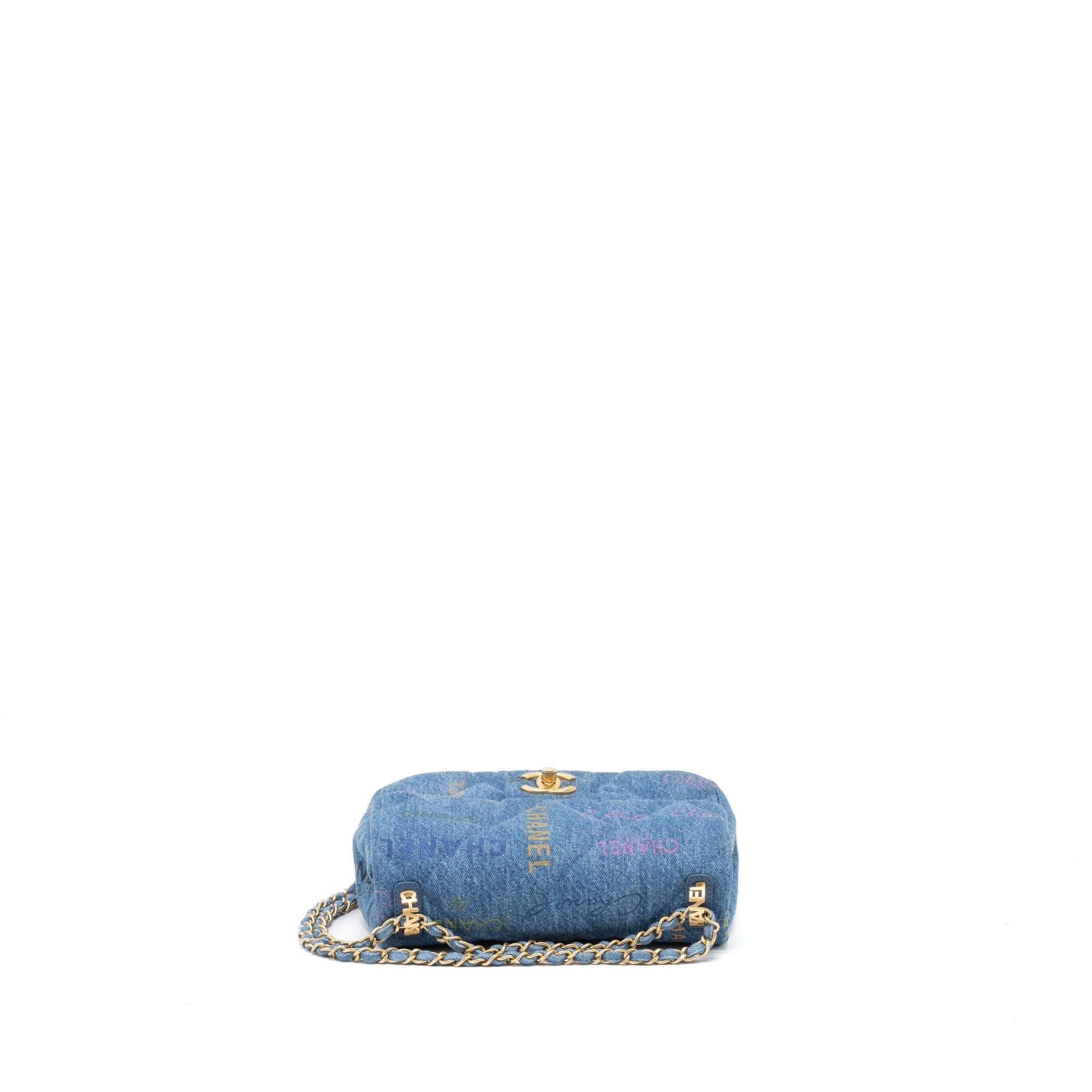 CHANEL 22P BLUE DENIM FLAP BAG DENIM BLUE BRUSHED GHW (MICROCHIP)